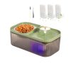 Cat Water Fountain and Stainless Steel Food Bowl, 100oz/3L Super Quiet Automatic Pet Water Dispenser with Smart Pump and 3 Replacement Filters for Cats and Small Dogs, Green