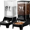 7L Automatic Cat Feeder and 8L Automatic Gravity Pet Water Dispenser with Patented Faucet, Stainless Steel Bowl, Adjustable Elevated Base, Battery Operated, Timed Feeder