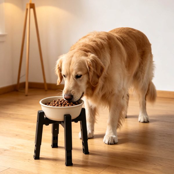 Dog Bowl Stand Adjustable Height and Width [Stand Only], Elevated Dog Bowls for Medium & Large Dogs, Anti-Slip Base Stable Raised Feeder