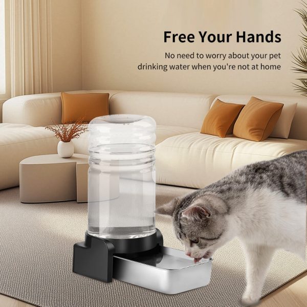 2.3 Gallon Dog Water Dispenser, Large Dog Water Bowl Dispenser with Stainless Steel, Automatic Gravity Pet Bowl for Dogs Medium to Large (3 Filters) 8.6L