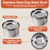 Elevated Dog Bowl with Stand, 2.5L Food Bowl and 3.3L Splash-Proof Floating Water Bowls with Large Capacity Stainless Steel, Adjustable Height & Width, Anti-Slip Stand for Medium Large Dogs