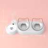 Raised Three Cat Dishes for Food and Water, Pet Feeding Bowls with Automatic Water Bottle