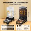7L Automatic Cat Feeder and 8L Automatic Gravity Pet Water Dispenser with Patented Faucet, Stainless Steel Bowl, Adjustable Elevated Base, Battery Operated, Timed Feeder