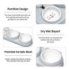 3-in-1 Cat Bowl, Ceramic Food and Water Bowl Set, 15° Sloped Design, for Indoor Cats, Small Dogs, and Medium Dogs