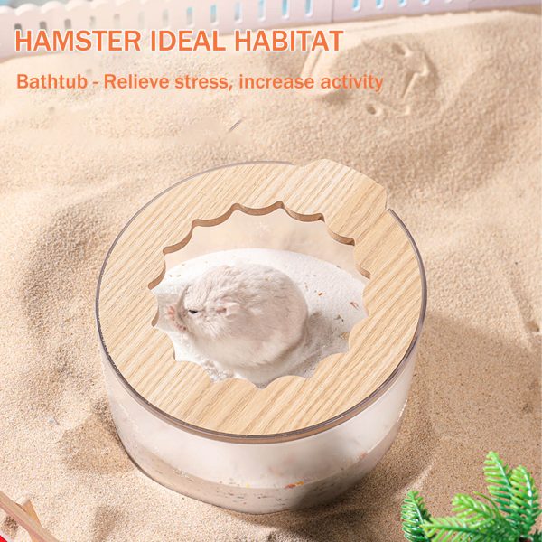 Hamster Sand Bath Container, Hamster Sand Bath Box with Cleaning Scoop, Transparent Hamster Bathtub Bathroom Toilet, Easy to Clean, Hamster Litter Box for Dwarf Hamster, Syrian Hamster, Gerbil