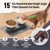 Stainless Steel Elevated Dog Food Bowls Set with Spill Proof Dish Mat, Raised Tilted Cat Bowl for Healthy Digestion, 1-Second Detachable & Dishwasher Safe