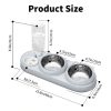 3 in 1 Cat Bowl, Cat Food and Water Bowl Set with Water Dispenser and Stainless Steel Bowls, 15° Tilted Pet Raised Three Bowls for Indoor Cats, Small or Medium Sized Dogs