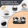 Stainless Steel Elevated Dog Bowls Set, Dual Raised Cat Water Bowls for Indoor for Healthy Digestion