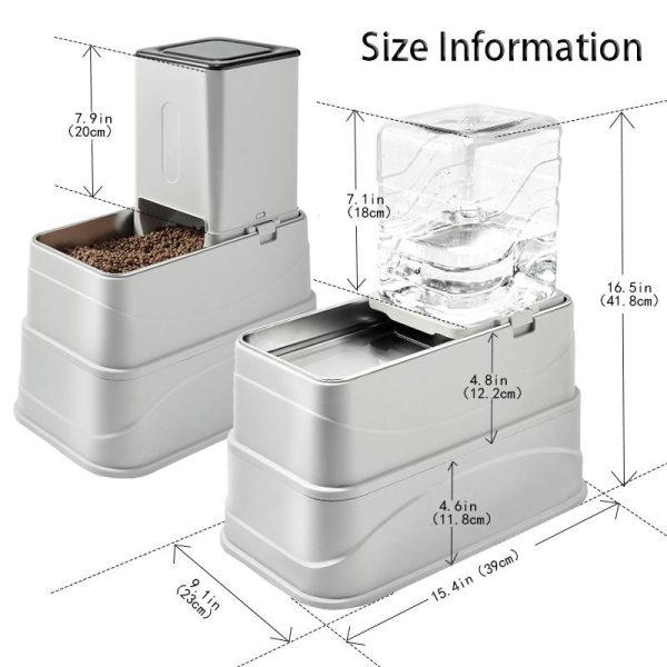 Marchul 1.1Gallon Elevated Dog Feeder and Water Dispenser, Adjustable Gravity Pet Feeder and Water Set with Stainless Steel Bowls, Designed to Protect Dog‘s Neck, Joints, Perfect for Cats and Dogs(4L)