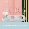 Raised Three Cat Dishes for Food and Water, Pet Feeding Bowls with Automatic Water Bottle