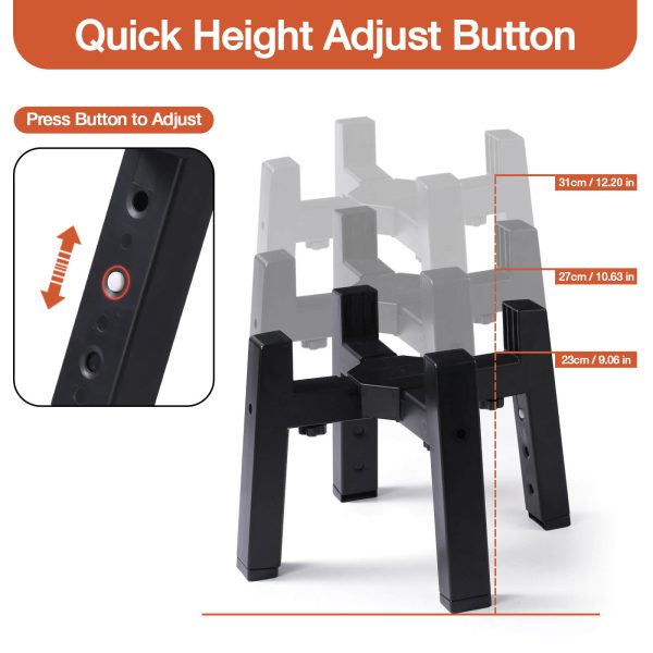 Dog Bowl Stand Adjustable Height and Width [Stand Only], Elevated Dog Bowls for Medium & Large Dogs, Anti-Slip Base Stable Raised Feeder