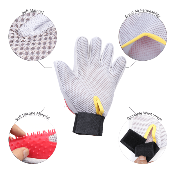 Upgrade Efficient Pet Hair Remover Gloves: Gentle Shedding Brushes for Dogs, Cats & Horses with Long and Short Hair, 1 Pair