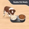 Stainless Steel Elevated Dog Bowls Set, Dual Raised Cat Water Bowls for Indoor for Healthy Digestion