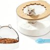 Marchu Hamster Sand Bath & Food Bowl Set, Multipurpose Small Pet Feeding Station with Transparent Anti-Spill Sandbox & No-Tip Dish, Easy-to-Clean Cage Accessories for Dwarf Syrian Hamsters and Gerbils