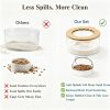 Marchu Hamster Sand Bath & Food Bowl Set, Multipurpose Small Pet Feeding Station with Transparent Anti-Spill Sandbox & No-Tip Dish, Easy-to-Clean Cage Accessories for Dwarf Syrian Hamsters and Gerbils
