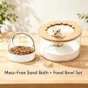 Marchu Hamster Sand Bath & Food Bowl Set, Multipurpose Small Pet Feeding Station with Transparent Anti-Spill Sandbox & No-Tip Dish, Easy-to-Clean Cage Accessories for Dwarf Syrian Hamsters and Gerbils