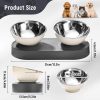 Stainless Steel Elevated Dog Bowls Set, Dual Raised Cat Water Bowls for Indoor for Healthy Digestion
