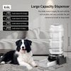 2.3 Gallon Dog Water Dispenser, Large Dog Water Bowl Dispenser with Stainless Steel, Automatic Gravity Pet Bowl for Dogs Medium to Large (3 Filters) 8.6L