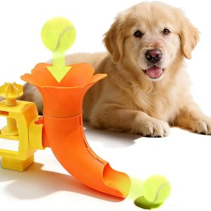Dog Ball Launcher Toy, Adjustable Height Launcher Ball Thrower for Indoor/Outdoor Fetch Play, Interactive Energy Release Tool for Medium & Large Dogs, Easy Mount on Door/Post/Table