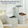 Marchul 2.1Gallon Elevated Dog Feeder and Water Dispenser, Adjustable Gravity Pet Feeder and Water Set with Stainless Steel Bowls, Designed to Protect Dog‘s Neck, Joints, Perfect for Cats and Dogs(8L)