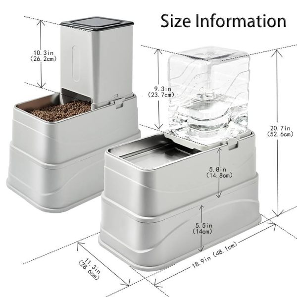 Marchul 2.1Gallon Elevated Dog Feeder and Water Dispenser, Adjustable Gravity Pet Feeder and Water Set with Stainless Steel Bowls, Designed to Protect Dog‘s Neck, Joints, Perfect for Cats and Dogs(8L)