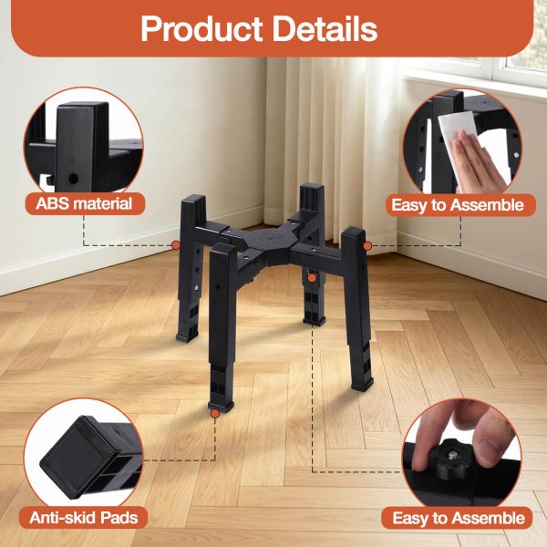 Dog Bowl Stand Adjustable Height and Width [Stand Only], Elevated Dog Bowls for Medium & Large Dogs, Anti-Slip Base Stable Raised Feeder