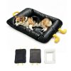 Marchul Pet Bed Mats, Dog Crate Bed, Cat Mat with Non-Slip Bottom, Removable Washable Dual Cover Set (Faux Leather Shell + Plush Cover), Soft Sleeping Cushion for Indoor for Medium Dogs & Cats (Large)