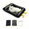 Marchul Pet Bed Mats, Dog Crate Bed, Cat Mat with Non-Slip Bottom, Removable Washable Dual Cover Set (Faux Leather Shell + Plush Cover), Soft Sleeping Cushion for Indoor for Small Dogs & Cats (Medium)