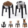 Elevated Dog Bowl with Stand, 2.5L Food Bowl and 3.3L Splash-Proof Floating Water Bowls with Large Capacity Stainless Steel, Adjustable Height & Width, Anti-Slip Stand for Medium Large Dogs