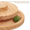 Cat Puzzle Feeder, Interactive Cat Toy with Treat Dispenser and Roller Track Ball,Wooden Slow Feeder Ball for Indoor Cats, 3-in-1 Food Puzzle Toy for Mental Stimulation