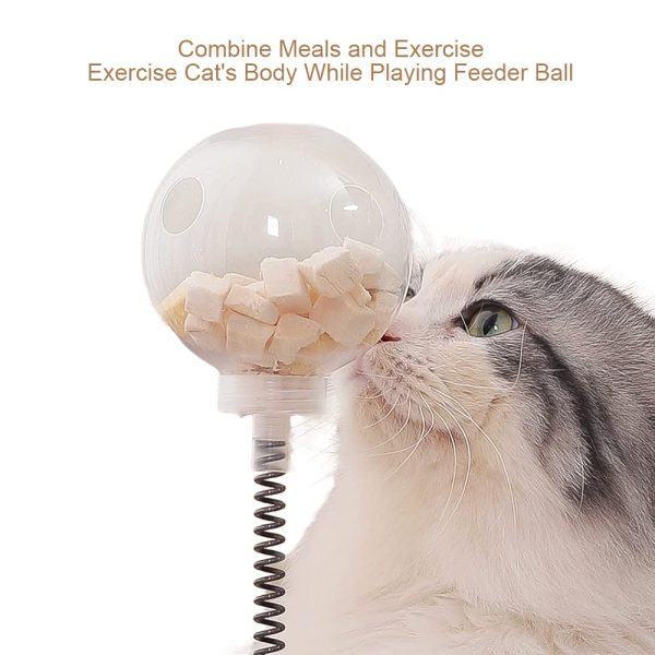 Cat Puzzle Feeder, Interactive Cat Toy with Treat Dispenser and Roller Track Ball,Wooden Slow Feeder Ball for Indoor Cats, 3-in-1 Food Puzzle Toy for Mental Stimulation