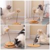 Cat Puzzle Feeder, Interactive Cat Toy with Treat Dispenser and Roller Track Ball,Wooden Slow Feeder Ball for Indoor Cats, 3-in-1 Food Puzzle Toy for Mental Stimulation