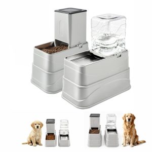 Marchul 2.1Gallon Elevated Dog Feeder and Water Dispenser, Adjustable Gravity Pet Feeder and Water Set with Stainless Steel Bowls, Designed to Protect Dog‘s Neck, Joints, Perfect for Cats and Dogs(8L)