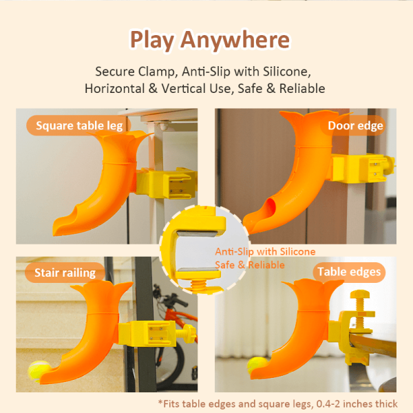 Dog Ball Launcher Toy, Adjustable Height Launcher Ball Thrower for Indoor/Outdoor Fetch Play, Interactive Energy Release Tool for Medium & Large Dogs, Easy Mount on Door/Post/Table