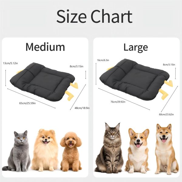 Marchul Dog Bed, Pet Bed Mat with Removable Faux Leather & Plush Covers (Inner core*1, Cover*2, 26 * 19in)