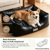 Marchul Faux Leather Dog Bed, Waterproof Cat Sofa Bed with Non-Slip Bottom