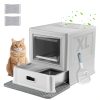 Marchul Extra Large Enclosed Stainless Steel Cat Litter Box, XXL | Deeper Drawer Anti-Leak Design with Lid, Scoop & Litter Mat