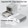 Marchul Extra Large Enclosed Stainless Steel Cat Litter Box, XXL | Deeper Drawer Anti-Leak Design with Lid, Scoop & Litter Mat