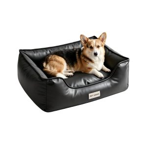L码主图-调亮 Marchul Faux Leather Dog Bed, Waterproof Cat Sofa Bed with Non-Slip Bottom