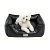 Marchul Faux Leather Dog Bed, Waterproof Cat Sofa Bed with Non-Slip Bottom