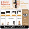围栏升高狗碗主图5 Marchul Elevated Dog Feeder with 4 Adjustable Heights, 8.5cm Raised Splash Guard, Separate Food & Water Areas, Two Stainless Steel Bowls, Non-Slip Stand for Small Medium Large Dogs
