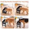 围栏升高狗碗主图7 Marchul Elevated Dog Feeder with 4 Adjustable Heights, 8.5cm Raised Splash Guard, Separate Food & Water Areas, Two Stainless Steel Bowls, Non-Slip Stand for Small Medium Large Dogs