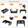 围栏升高狗碗主图8 Marchul Elevated Dog Feeder with 4 Adjustable Heights, 8.5cm Raised Splash Guard, Separate Food & Water Areas, Two Stainless Steel Bowls, Non-Slip Stand for Small Medium Large Dogs