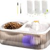 图1 Marchul Cat Water Fountain and Stainless Steel Food Bowl, 100oz/3L Super Quiet Automatic Pet Water Dispenser with Smart Pump and 3 Replacement Filters for Cats and Small Dogs, White