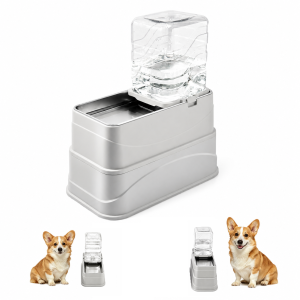图1 Marchul 4L Elevated Single Pet Feeder & Water Dispenser, Adjustable Gravity Set with Stainless Steel Bowls. Protects pets’ neck and joints, suitable for cats and dogs.