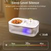 图2 Marchul Cat Water Fountain and Stainless Steel Food Bowl, 100oz/3L Super Quiet Automatic Pet Water Dispenser with Smart Pump and 3 Replacement Filters for Cats and Small Dogs, White