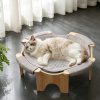 主图1 Marchul Wooden Elevated Cat Bed Hammock, Raised Breathable Rattan Surface Cat Lounge Bed, Ground Cats Sleeping Bed for Indoor Cat, 21 x 7in