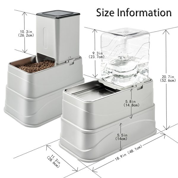 图5 Marchul 8L Elevated Gravity Dog Feeder & Water Dispenser Adjustable with Stainless Steel Bowls to Protects Senior Pets' Neck and Joints
