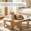 场景图1 Marchul Wooden Elevated Cat Bed Hammock, Raised Breathable Rattan Surface Cat Lounge Bed, Ground Cats Sleeping Bed for Indoor Cat, 21 x 7in