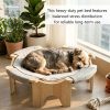 场景图2 Marchul Wooden Elevated Cat Bed Hammock, Raised Breathable Rattan Surface Cat Lounge Bed, Ground Cats Sleeping Bed for Indoor Cat, 21 x 7in